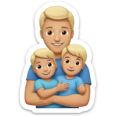 silhouette of a blond father holding a child sticker