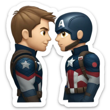 Captain america kissing winter soldier sticker