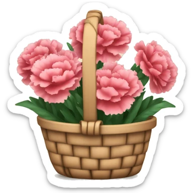 basket of carnations flowers sticker