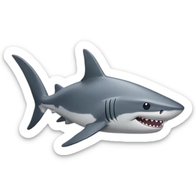 shark with 2 bunny ears sticker