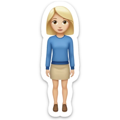 woman with blond hair standing showing full body sticker