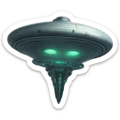 alien spaceship sticker
