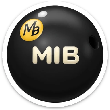 Black pull Ball with MB written on it. Nothing else no holes or anything. sticker