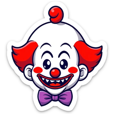 Hayes being scared by a clown sticker