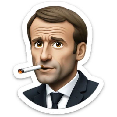 emmanuel macron smoking illegal cigarettes sticker