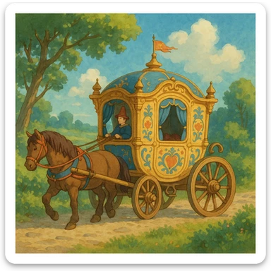 fairy tale medieval carriage sticker