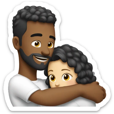 Hug white cuple her and him  sticker