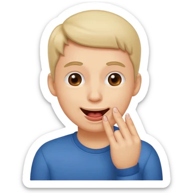 Emoji gêne et content qui mort un seule ongle sticker