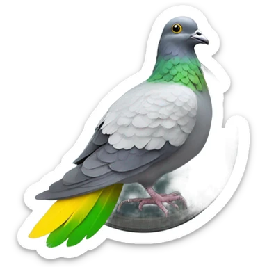 https://www.emojis.com/emoji/realistic-pigeon-yellow-green-R7fMwsTeXFy in https://www.emojis.com/emoji/disk-of-quartz-in-valve-vacuum-tube-YRta95YF2bm sticker