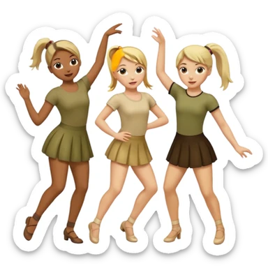 two girls dancing one is blond and one is brunette sticker