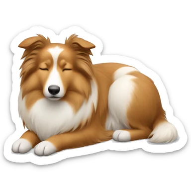 sleeping shetland sheepdog sticker
