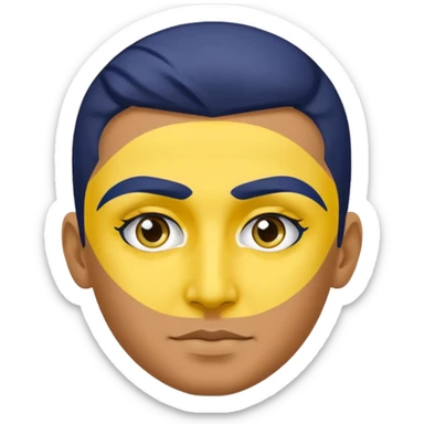 Fenerbahçe fan emoji, person with yellow and navy blue face paint sticker
