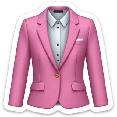 White background Pink tweed blazer sticker