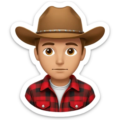 Cowboy with flannel  sticker
