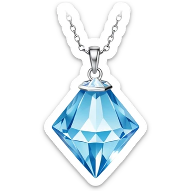 Zoomed out Light blue crystal necklace charm sticker