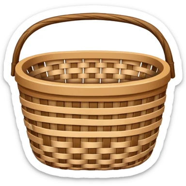 patterned empty wicker basket sticker