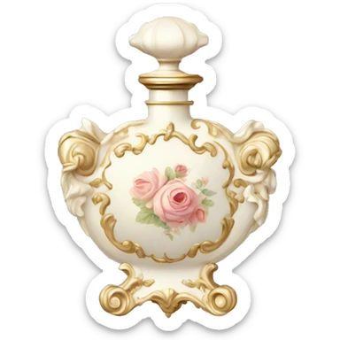Vintage rococo perfume pale white sticker