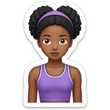 Black gym girl cute sticker