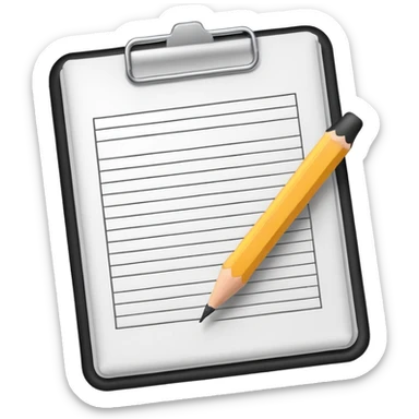 document emoji, white paper with a pencil sticker