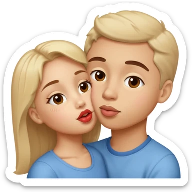 Kisses on the cheek and kisses on the eye with affection and cuteness sticker