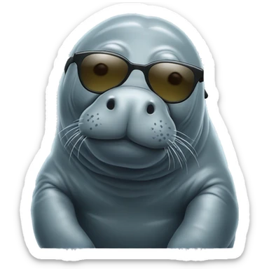 Manatee ￼wearing sunglasses  sticker