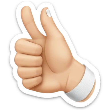 Thumbs up with thumb wrapped in white athletic tape sticker