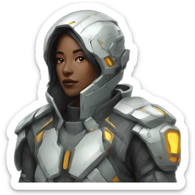 futuristic Galactic Vanguard jacket armored sticker