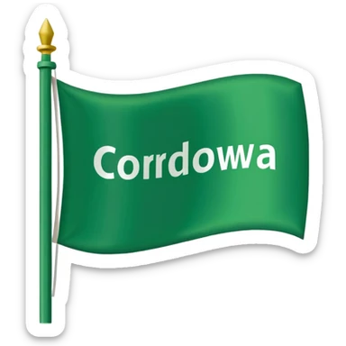 A green flag with text "CORDOWA" sticker