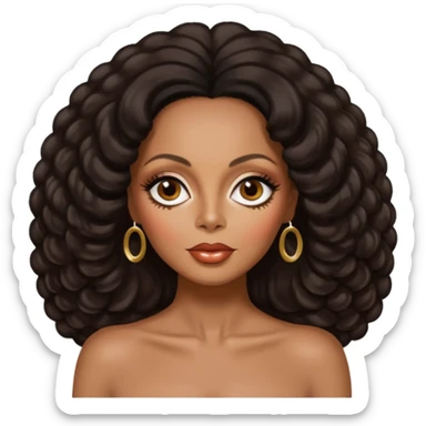 Diana Ross with dark brown hair sticker