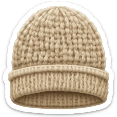 Beige knitted cap piece of clothing sticker