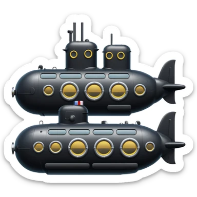 can you generate an emoji of a black submarine with two portholes? sticker