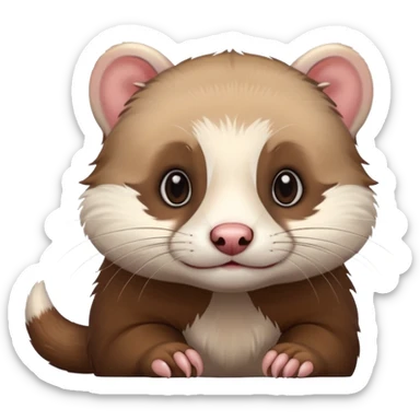 playful ferret sticker