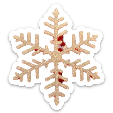 Deep Red glitter snowflake sticker
