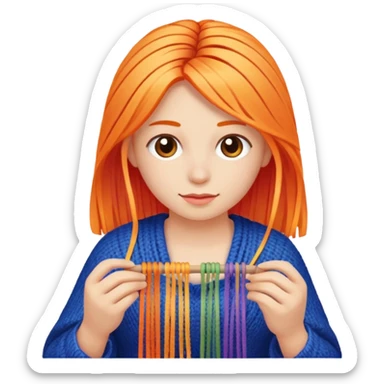 Una persona tejiendo  sticker