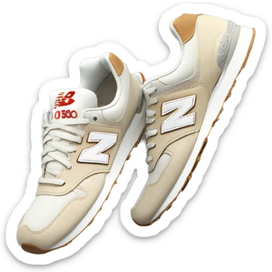 White and beige New Balance shoes sticker