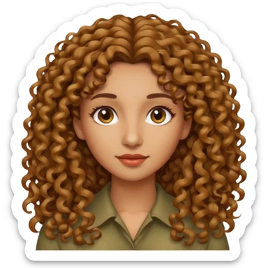 long hair light brown curly olive skin sticker