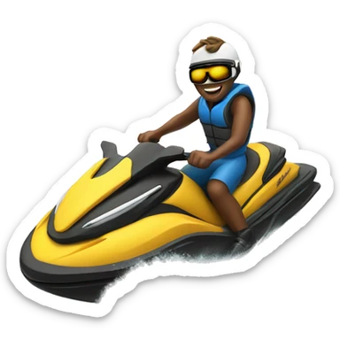 Someone driving a jet ski in the sea sticker