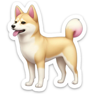 Cream and pink Shibainu sticker