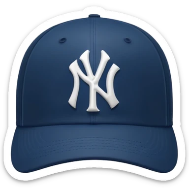 Hyperrealistic, black blue white, New York Yankees baseball cap, isolated  sticker