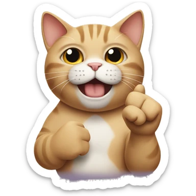 Cat that show third finger like saying I hate you sticker