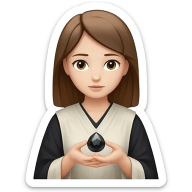 I want an emoji to use for mental wellness in a mystical setting. I want to reference an object that symbolizes the term "Clarity Seeker". It should be relaxing and calm in nature. sticker