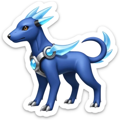 Shiny Houndour-Amaura-Genesect-Pokémon-Fakémon-hybrid-creature sticker