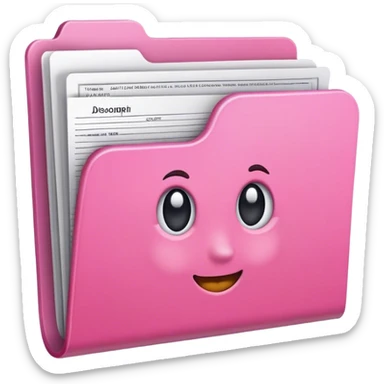 pink folder with docs sticker
