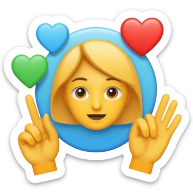 a single bimoji showing the action of contact us sticker