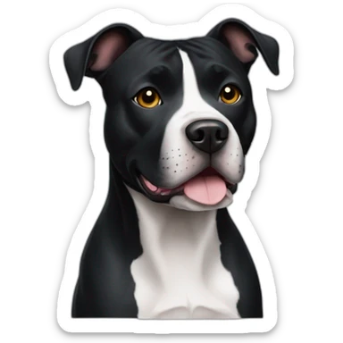 fully black staffordshire terrier sticker