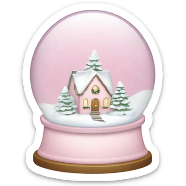 pale pink christmas snow globe sticker