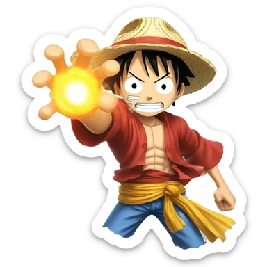 Luffy using kamehameha sticker