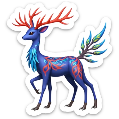 Xerneas-Fakémon-hybrid-creature (full body)  sticker