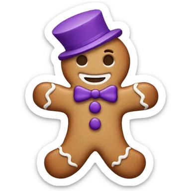 A purple gingerbread man  sticker