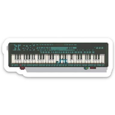 pixel art of a piano keyboard sticker